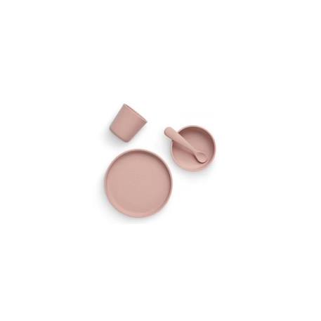 Coffret de table bébé Silicone Rose Pale (4pcs) - Set vaisselle - Assiette Verre Couverts ROSE 2 - vertbaudet enfant 