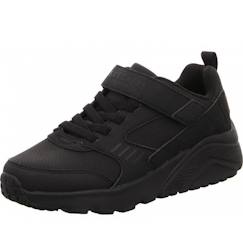 Chaussures-Chaussures fille 23-38-Baskets, tennis-Baskets enfant - SKECHERS - Uno Lite Donex - Synthétique - Lacets - Noir/noir