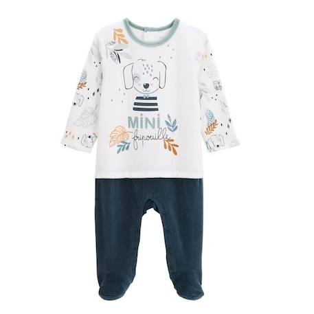 Pyjama bébé en velours Scotty BLEU 1 - vertbaudet enfant 