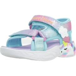 Chaussures-Chaussures fille 23-38-Sandale - nu-pieds Skechers 136642 Blanc - Fille - Enfant - Compensé - Textile