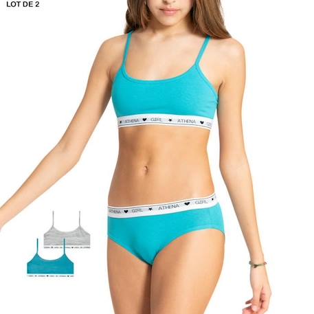 Lot de 2 brassières Coton Ultra Doux by BLEU 2 - vertbaudet enfant 