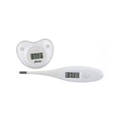 Puériculture-Toilette de bébé-Set thermomètre + thermomètre sucette digitale - Blanc