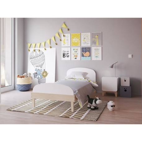 Chevet enfant Yuki   Blanc et bois BLANC 3 - vertbaudet enfant 