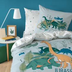 Housse de couette + taie d'oreiller 100% coton - Dino Jungle  - vertbaudet enfant