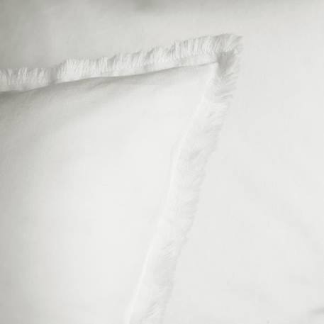 Set de 2 taies d’oreiller unies à franges, COTON LAVÉ Blanc 50x70 cm BLANC 3 - vertbaudet enfant 