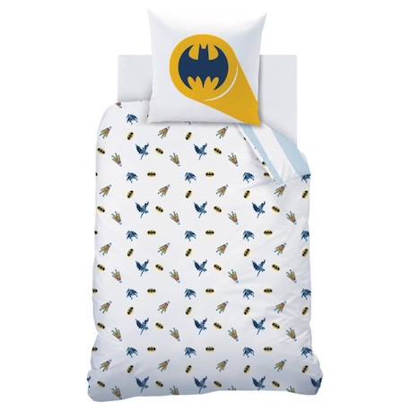 Parure de lit imprimée 100% coton BATMAN TEAM 140x200 cm BLEU 4 - vertbaudet enfant 