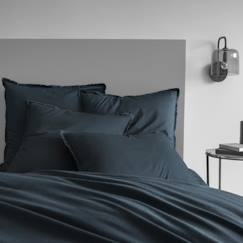Linge de maison et décoration-Linge de lit enfant-Taie d'oreiller-Set de 2 taies d’oreiller unies à franges - MATT & ROSE - COTON LAVÉ - Bleu nuit - 65x65 cm