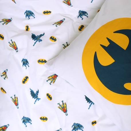 Parure de lit imprimée 100% coton BATMAN TEAM 140x200 cm BLEU 2 - vertbaudet enfant 