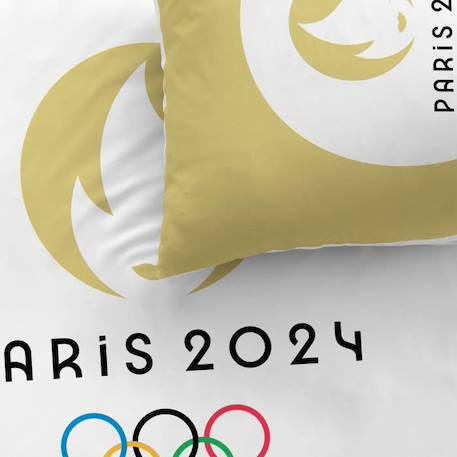 Parure de lit imprimée 100% coton PARIS 2024 JEUX OLYMPIQUES LOGO 140x200 cm BLANC 2 - vertbaudet enfant 