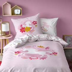 Parure de lit enfant 100% coton cheval spirit rose  - vertbaudet enfant