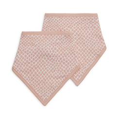 Puériculture-Repas-Bavoir Bandana Jollein - Snake Rose Pale - 100% coton-jersey - 37 x 24,5 cm