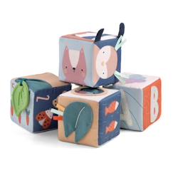 Puériculture-Repas-Blocs souples pour bébé Woodland (4pcs) - Tissu - Eveil - Sebra