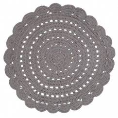 -Tapis rond Alma Gris - 120 cm - NATTIOT - Coton