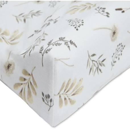 Housse matelas à langer - JOLLEIN - Fleurs Sauvages - 100% coton - Mixte - Blanc BLANC 2 - vertbaudet enfant 