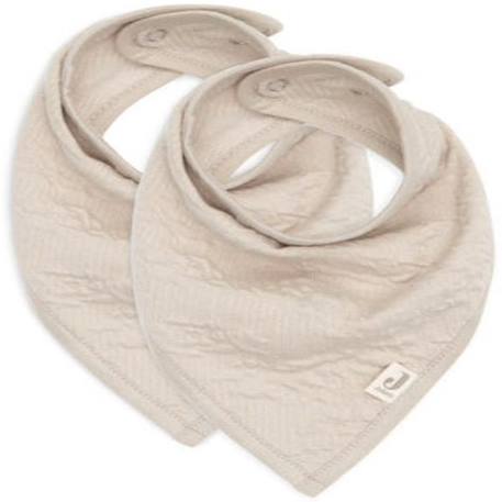 Bavoir Bandana Soft Waves Nougat (2pcs) - Jollein BEIGE 2 - vertbaudet enfant 