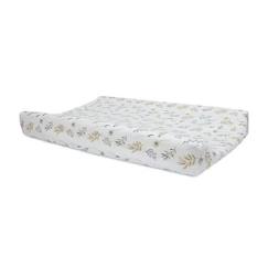 Puériculture-Matelas, accessoires de lange-Housse matelas à langer - JOLLEIN - Fleurs Sauvages - 100% coton - Mixte - Blanc