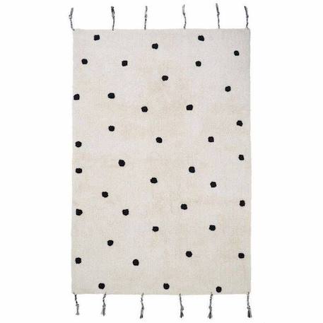 Tapis enfant Nümi tissé main coton naturel / noir 100x150 - Nattiot NOIR 1 - vertbaudet enfant 