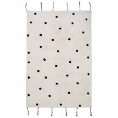 Linge de maison et décoration-Décoration-Tapis-Tapis enfant Nümi tissé main coton naturel / noir 100x150 - Nattiot