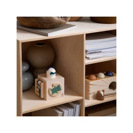 Cube d'activités bébé en bois Woodland - Sebra BEIGE 2 - vertbaudet enfant 