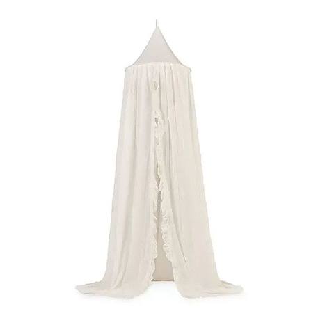 Ciel de lit Voile Moustiquaire 245cm Ruffle Blanc Ivoire Jollein BEIGE 1 - vertbaudet enfant 