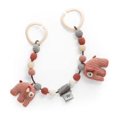 Jouet-Poupons et poupées-Poupons et accessoires-Chaîne d'activités sensorielle Fanto rose fleuri - Poussette et landeau - A partir de 0 mois - Bébé - Sebra