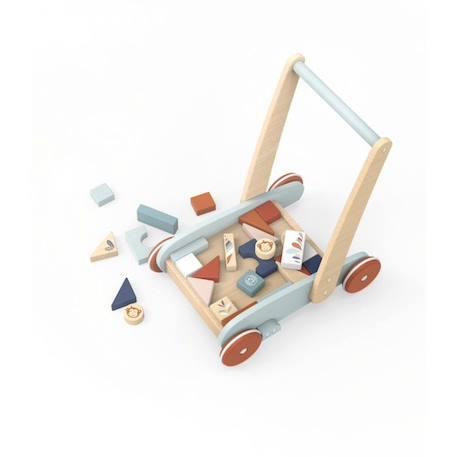 Chariot de marche et jeu des formes 27 blocs - Bois FSC - Trotteur bébé - Speedy Monkey BEIGE 3 - vertbaudet enfant 