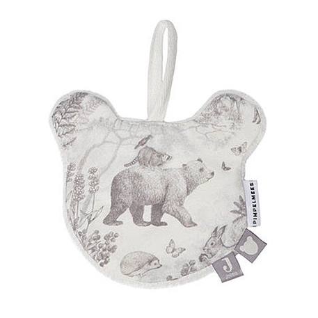 Attache Sucette en tissu Pimpelmees - Animaux Forêt - Porte tétine bébé GRIS 1 - vertbaudet enfant 