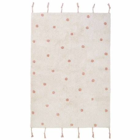 Tapis enfant Nümi tissé main coton naturel / rose nude 100x150 - Nattiot ROSE 1 - vertbaudet enfant 