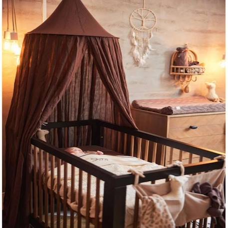 Ciel de lit Voile Moustiquaire 245cm Chestnut Marron Jollein MARRON 2 - vertbaudet enfant 