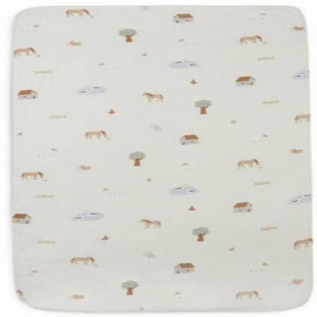 Drap-housse Jersey Ferme - 60 x 120 cm - Lit bébé BEIGE 2 - vertbaudet enfant 