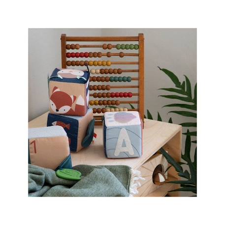 Blocs souples pour bébé Woodland (4pcs) - Tissu - Eveil - Sebra BLEU 2 - vertbaudet enfant 