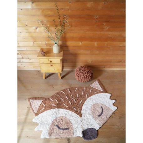 Tapis Coton Enfant Renard Marlo par Nattiot - Caramel Marron - 85 x 120 cm MARRON 2 - vertbaudet enfant 