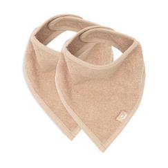 Bavoir Bandana en coton-jersey - JOLLEIN - Biscuit - Mixte - 0 mois - Pratique et confortable  - vertbaudet enfant