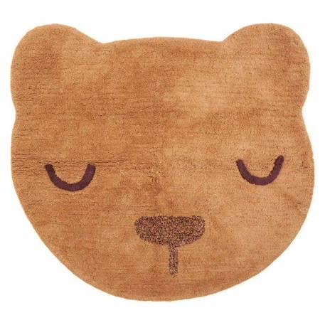 Tapis enfant Sableel tissé main coton Caramel Marron 100x110 - Nattiot MARRON 1 - vertbaudet enfant 