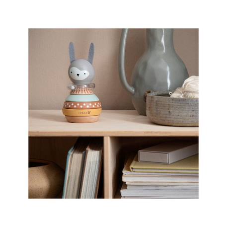 Jeu à empiler en bois Lapin - Eveil bébé - Sebra GRIS 3 - vertbaudet enfant 