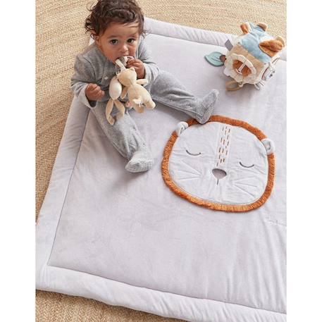 Tapis de jeu et de parc 75 x 95cm en Veloudoux GRIS 4 - vertbaudet enfant 