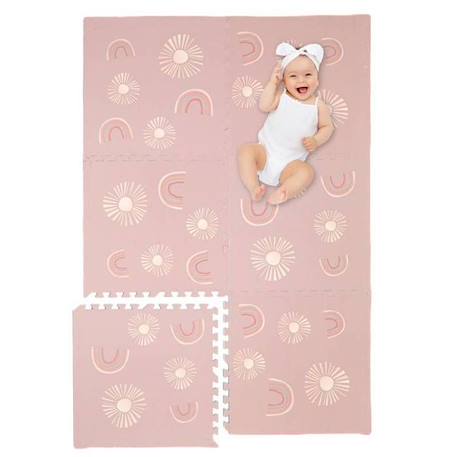 Tapis d éveil et jeux Enfant Puzzle Arc En Ciel Rose - 120 x 180 cm - Géant - Mousse EVA sûre et durable - Kidolo BLANC 2 - vertbaudet enfant 