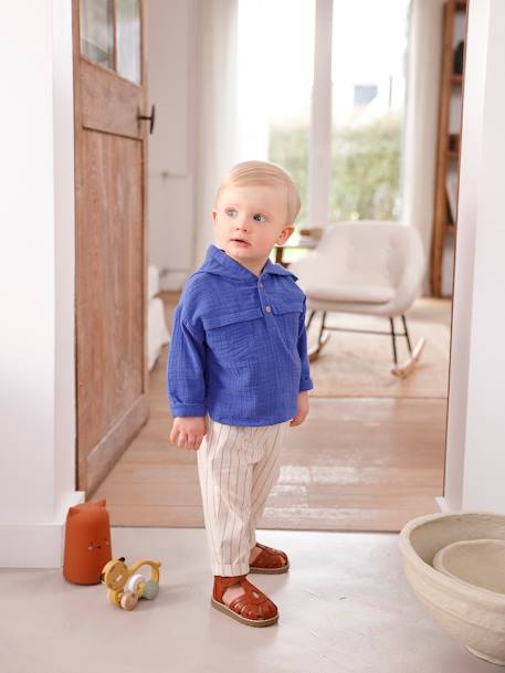 Ensemble bébé chemise en gaze de coton et pantalon  - vertbaudet enfant