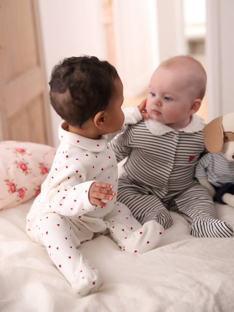 Lot de 3 dors-bien 'coeur' bébé en interlock bleu nuit 10 - vertbaudet enfant 