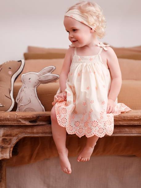 Robe brodée et son bandeau assorti bébé  - vertbaudet enfant