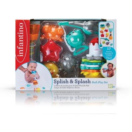 Coffret de bain INFANTINO - 17 pcs - Gobelets, aspergeurs, pêche à la ligne ORANGE 3 - vertbaudet enfant 