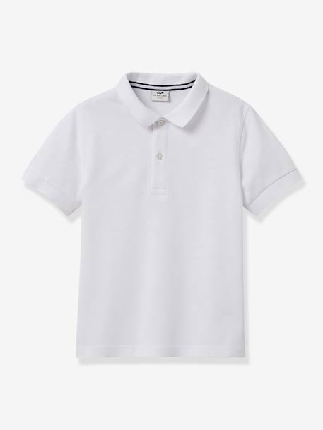 Polo garçon en coton bio CYRILLUS blanc 1 - vertbaudet enfant 