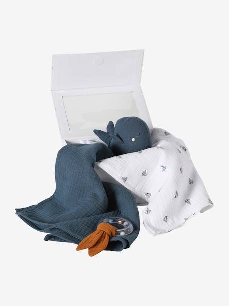 Coffret cadeau 3 pièces : lange + doudou personnalisable + hochet bleu+Koala 4 - vertbaudet enfant 