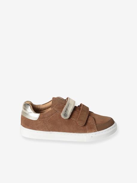 Baskets scratchées en cuir fille marine+marron 7 - vertbaudet enfant 