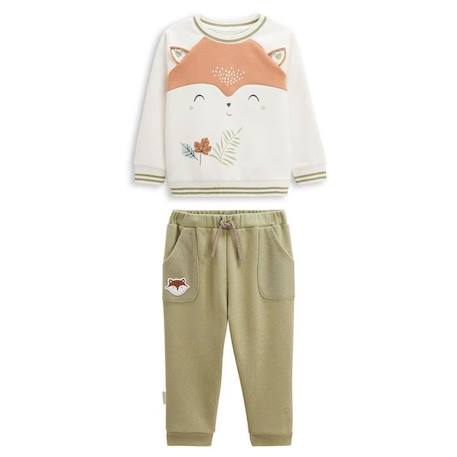 Ensemble en molleton sweat et pantalon bébé garçon Montreal BLANC 1 - vertbaudet enfant 