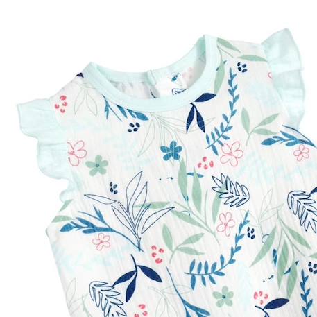 Barboteuse bébé fille en gaze de coton écrue Dahlia BLANC 4 - vertbaudet enfant 