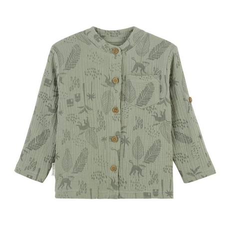 Chemise bébé garçon en gaze de coton Gao VERT 1 - vertbaudet enfant 