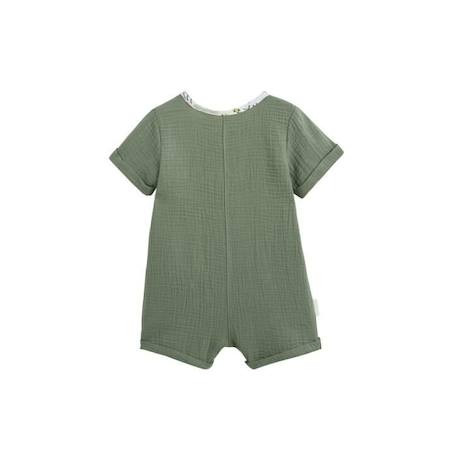 Combishort bébé en gaze de coton Dumbea VERT 2 - vertbaudet enfant 