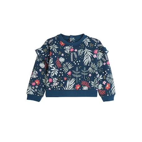 Sweat-shirt en molleton bébé fille Lina BLEU 1 - vertbaudet enfant 