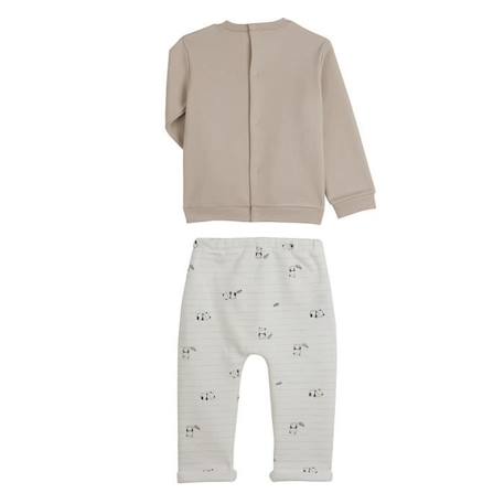 Ensemble sweat et pantalon bébé mixte en molleton Mini Panda BEIGE 2 - vertbaudet enfant 